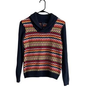 NWT Janie and Jack Fair Isle Shawl Collar Sweater Multicolor Boys Sz 8